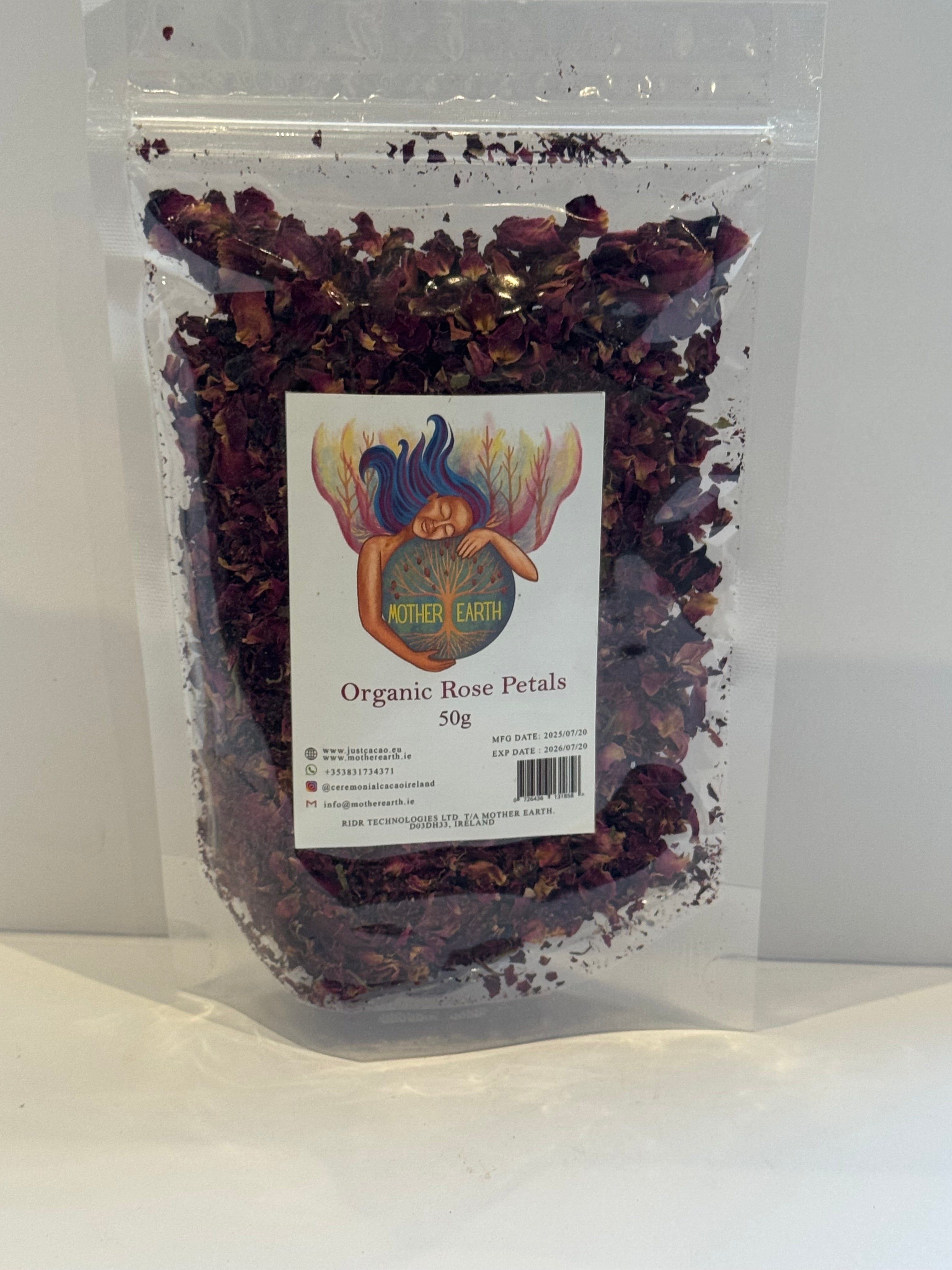 Mother Earth Organic Rose Petal Tea - 100% Pure. (50g)