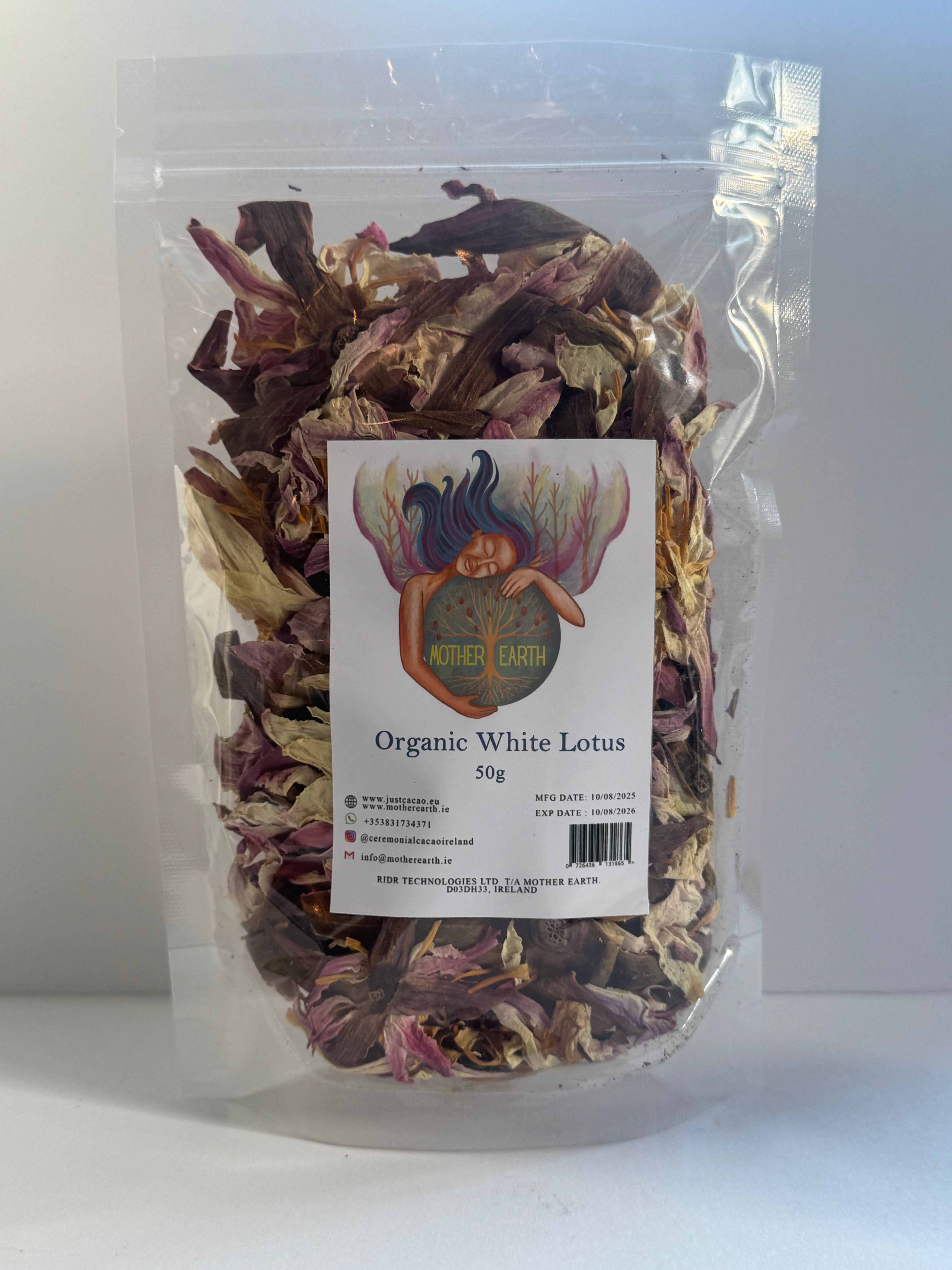 Mother Earth Organic White Lotus Full Flowers (50g)