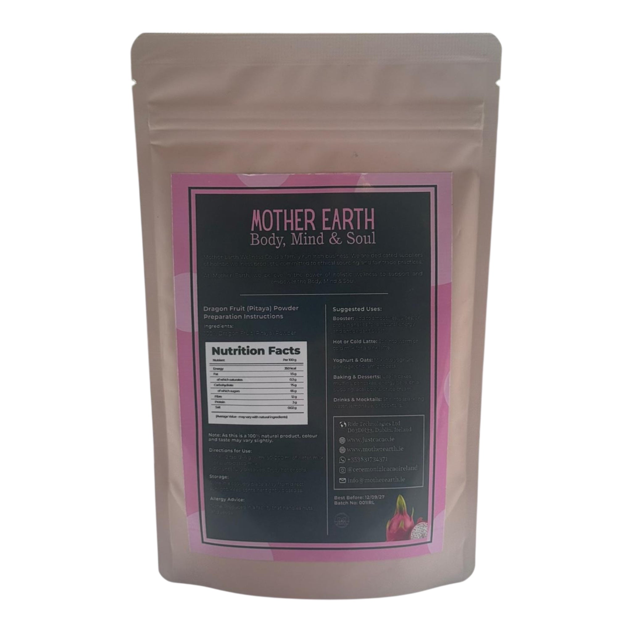 Mother Earth Pink Matcha – 70g
Dragon Fruit Powder | Antioxidant-Rich | Vibrant & Nourishing