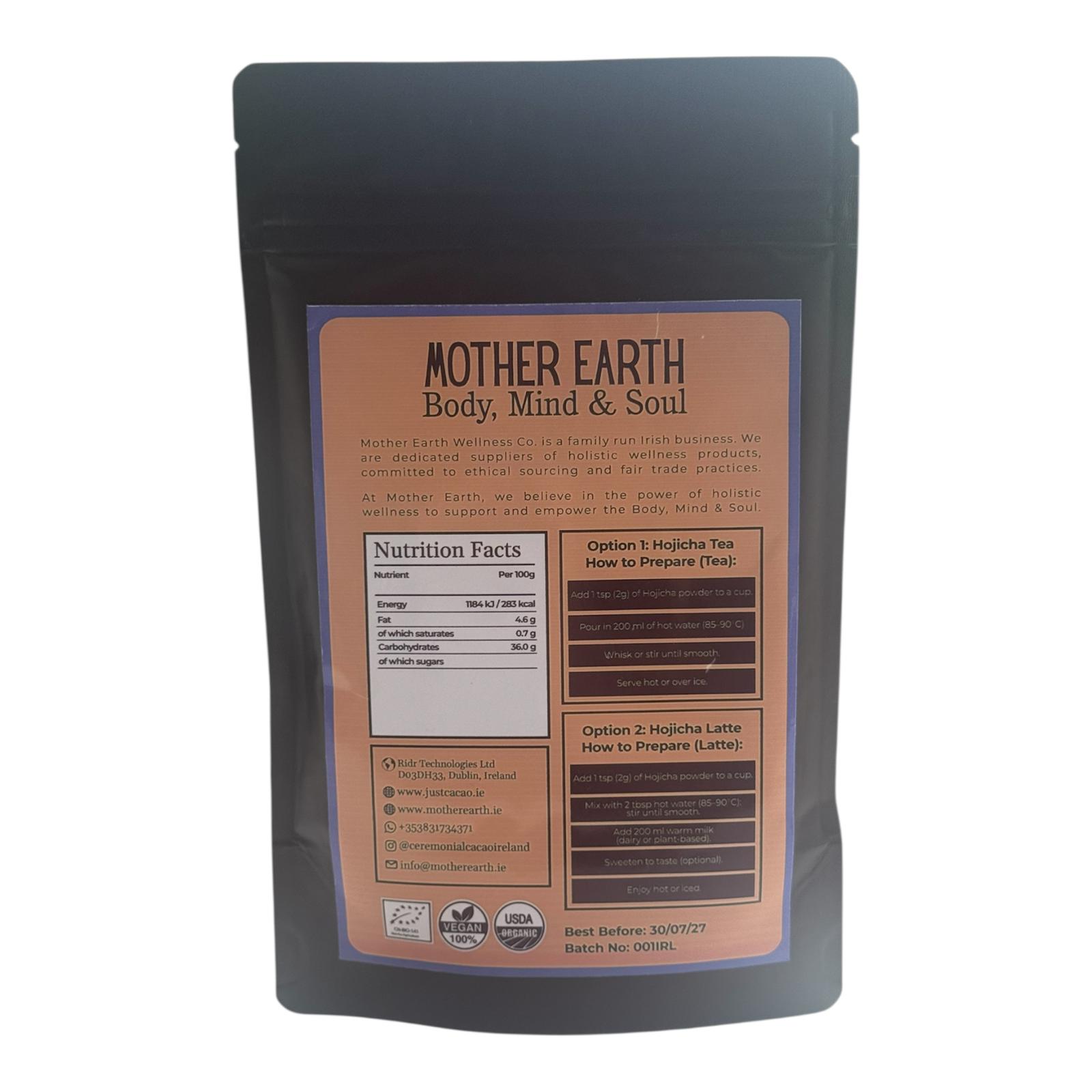 Mother Earth Hojicha – 100g
Japanese Roasted Green Tea | Low Caffeine | Calming & Grounding