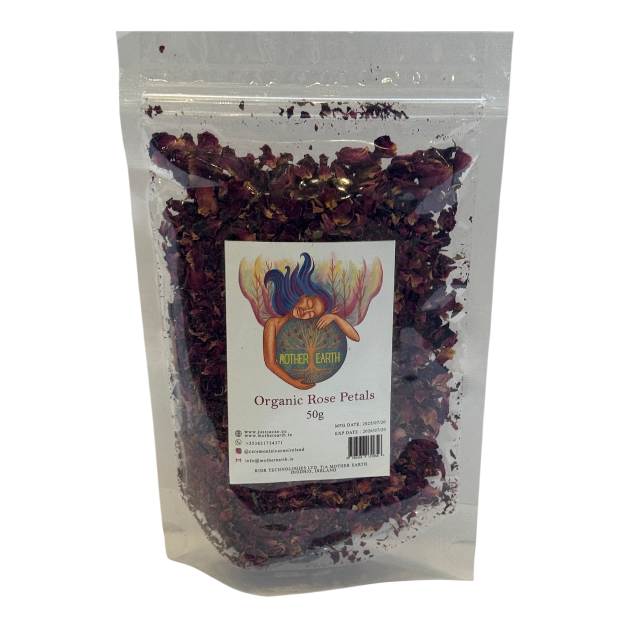 Mother Earth Organic Rose Petal Tea - 100% Pure. (50g)