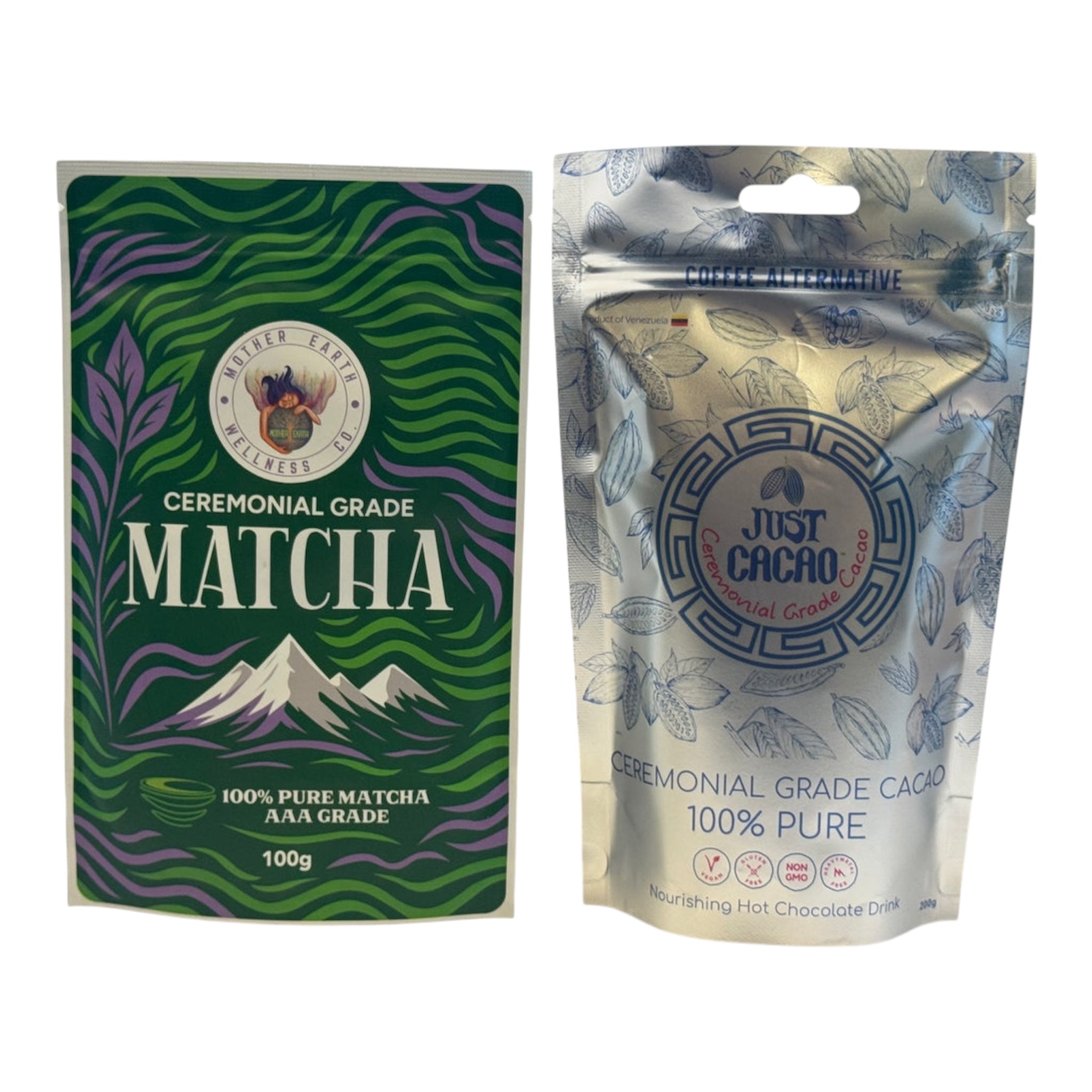 Mother Earth Ceremonial Grade Matcha + Just Cacao Bundle