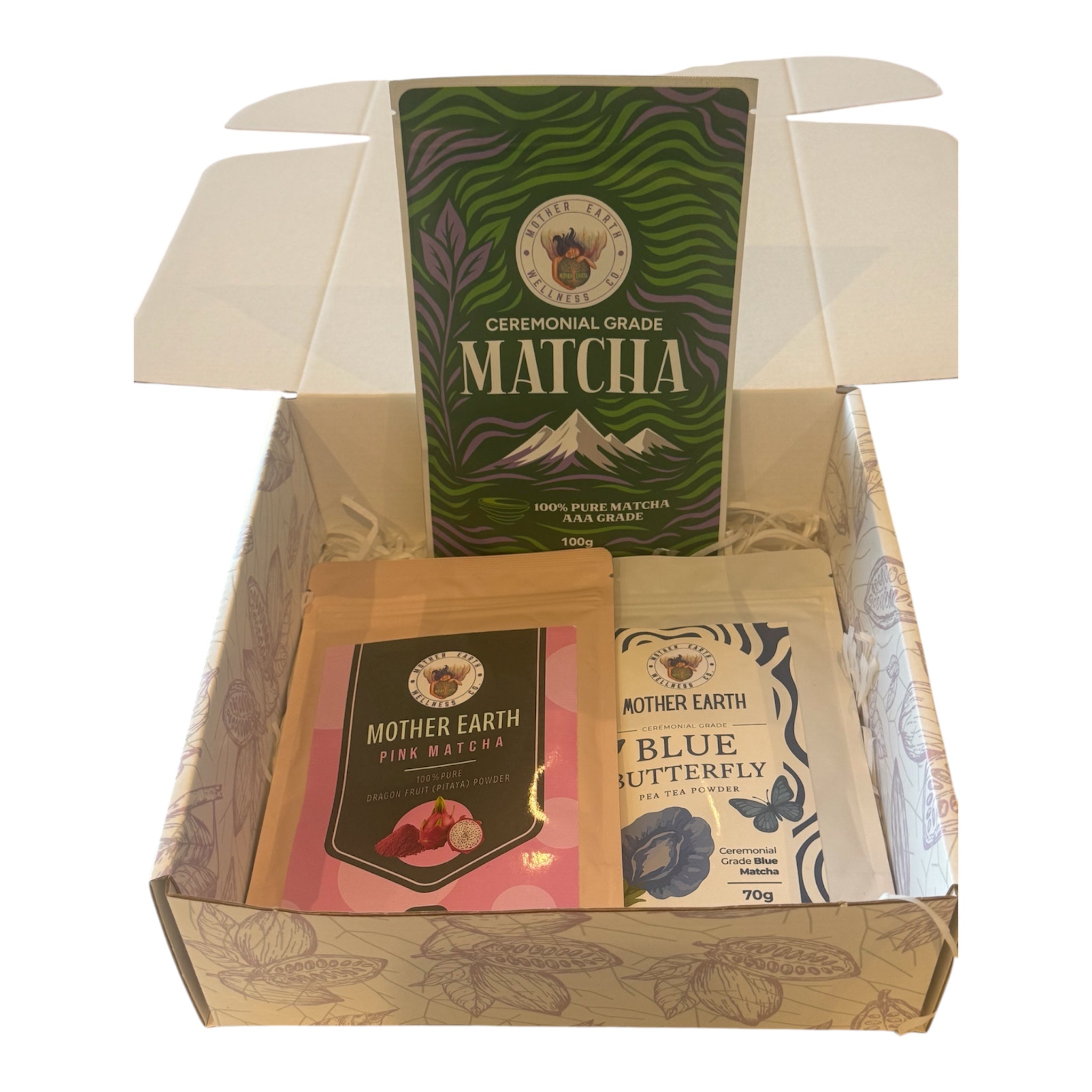 The Matcha Bundle - Mother Earth Self-Care Ritual Set – Green, Blue & Pink Matcha Trio