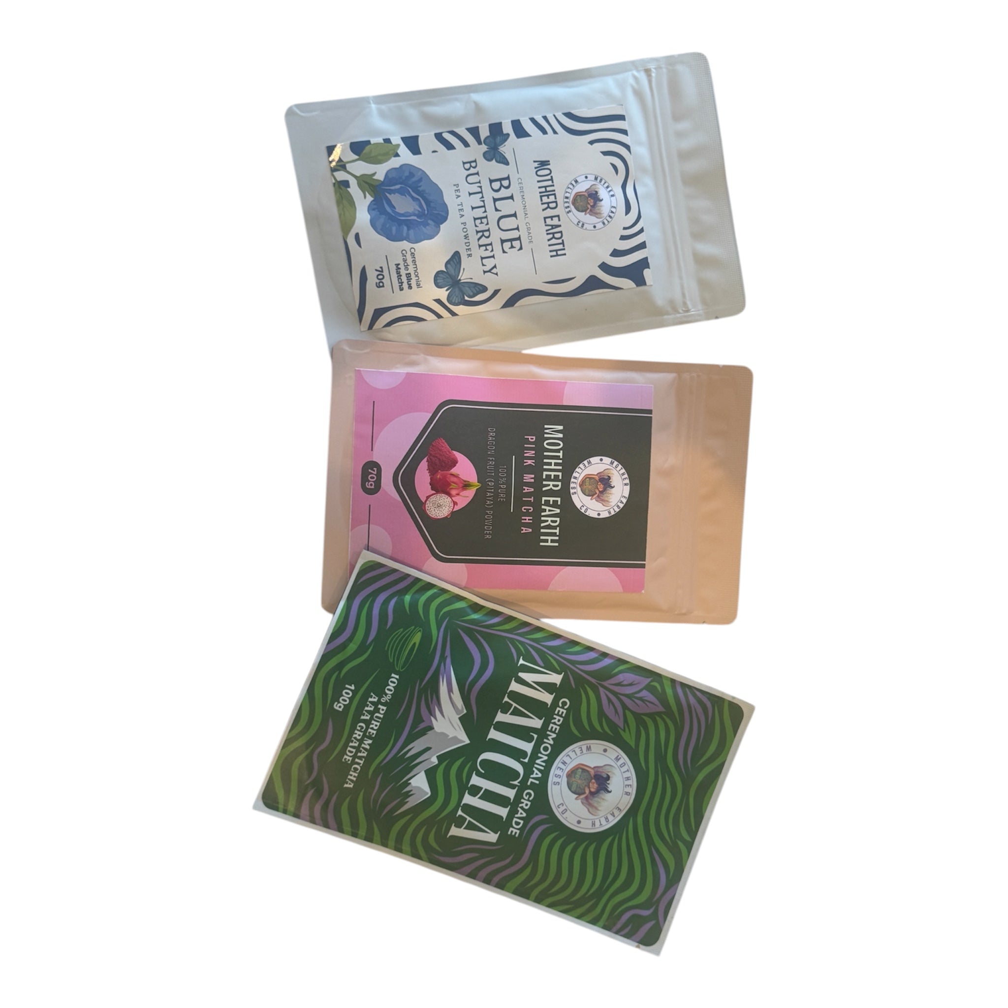 The Matcha Bundle - Mother Earth Self-Care Ritual Set – Green, Blue & Pink Matcha Trio