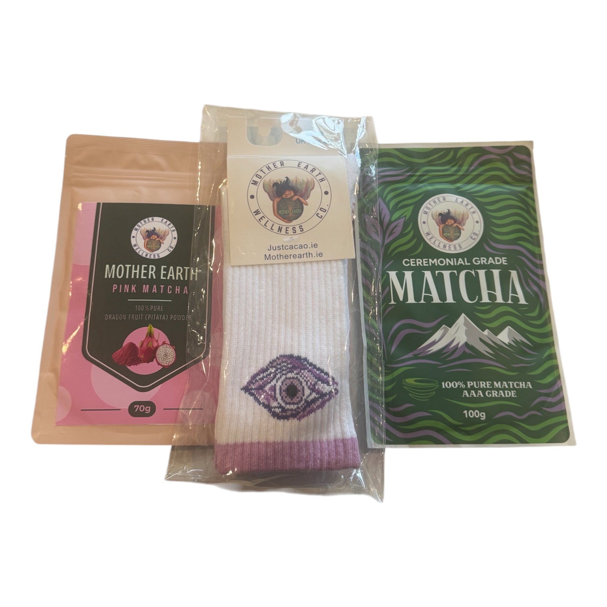 👁️ Mother Earth “ Third Eye Chakra” Grippy Socks + Matcha Ritual Bundle