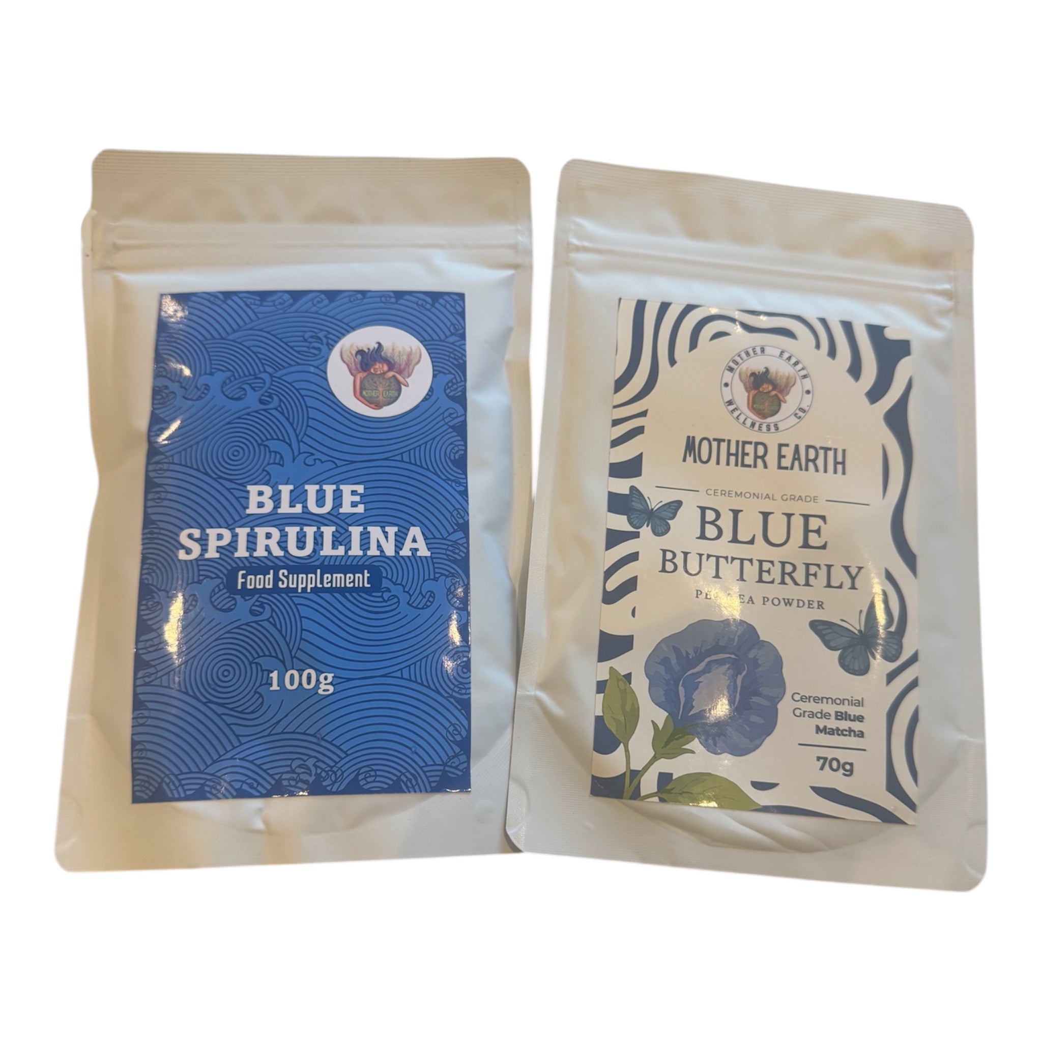 🌍 Mother Earth – Blue Harmony Duo
Blue Spirulina (100g) + Blue Butterfly Pea Tea (Blue Matcha)