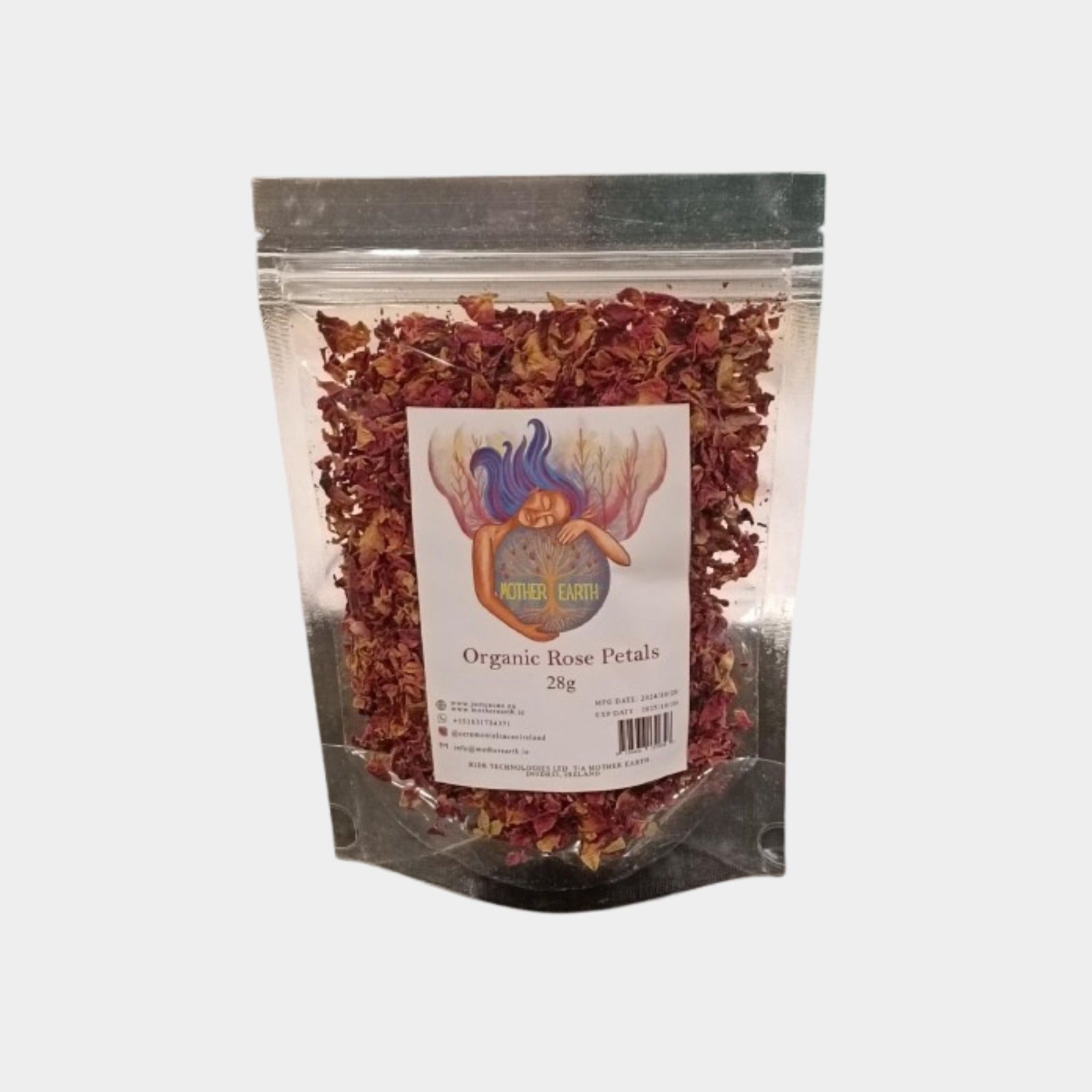 Mother Earth Organic Rose Petal Tea - 100% Pure. (25g)