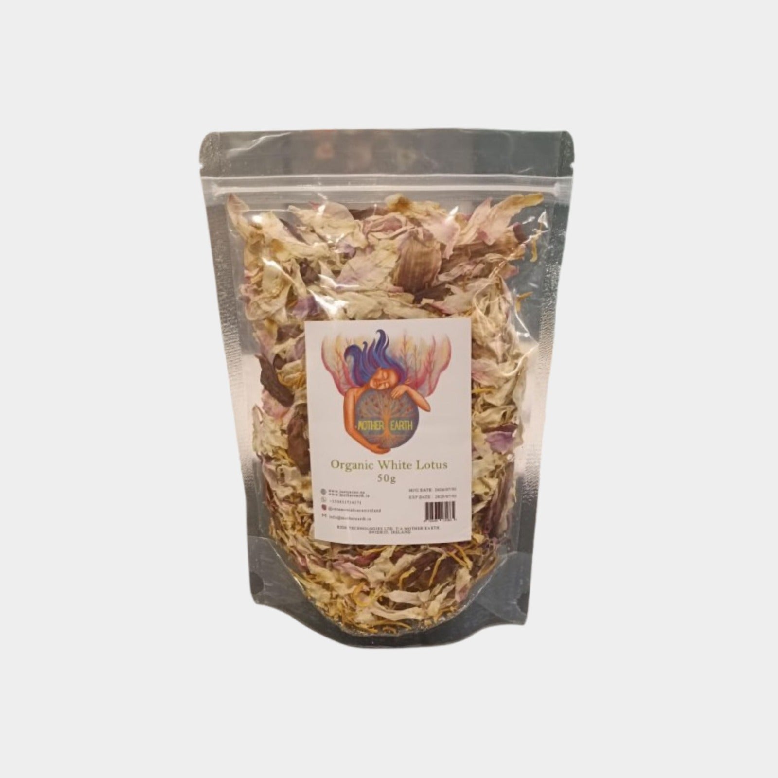 Mother Earth Organic White Lotus Full Flowers (50g)