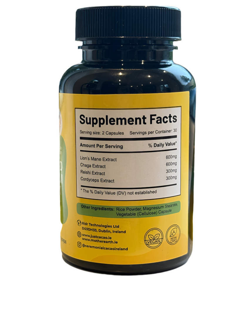 Mother Earth Advanced Mushroom Complex Capsules. 1 Month Supply. 🍄 🍃