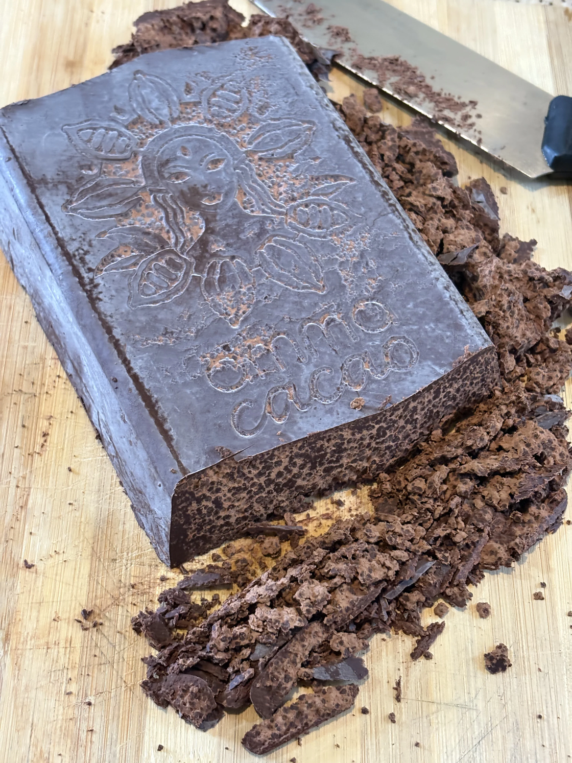 Ceremonial Cacao. Artisanal Fermenations - Cardamom 500g block.