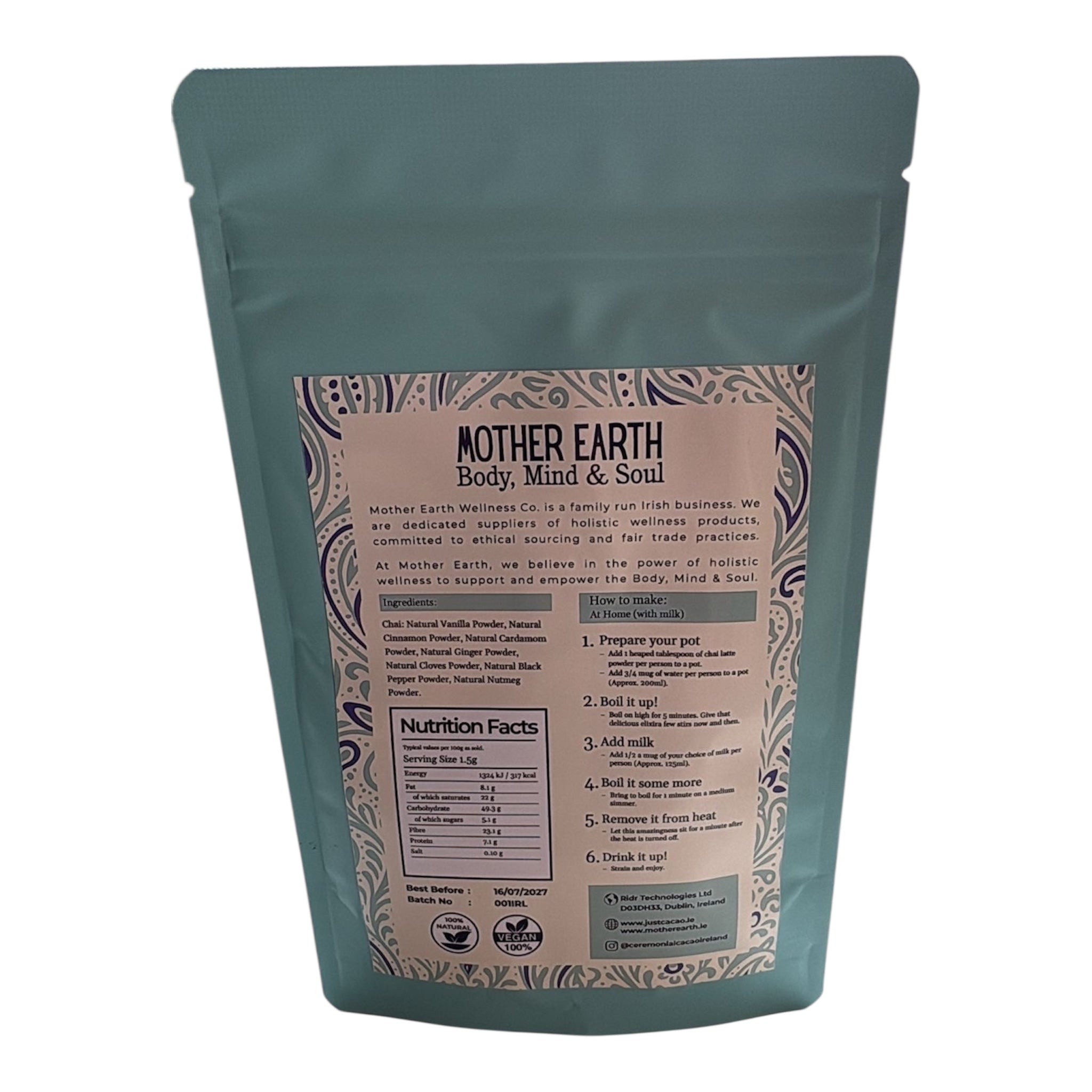 Chai Masala – 100g | Caffeine-Free Spiced Powder for Lattes & Wellness Drinks