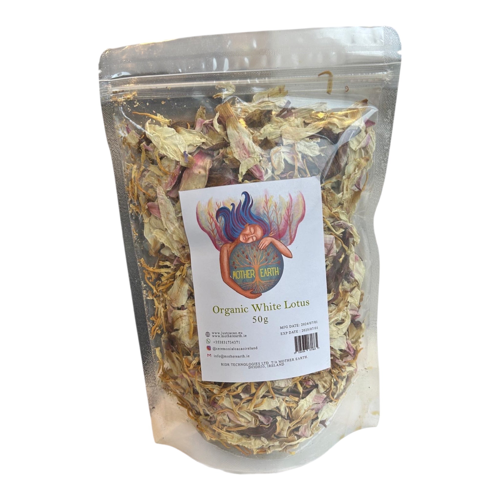 Mother Earth Organic White Lotus Full Flowers (50g)