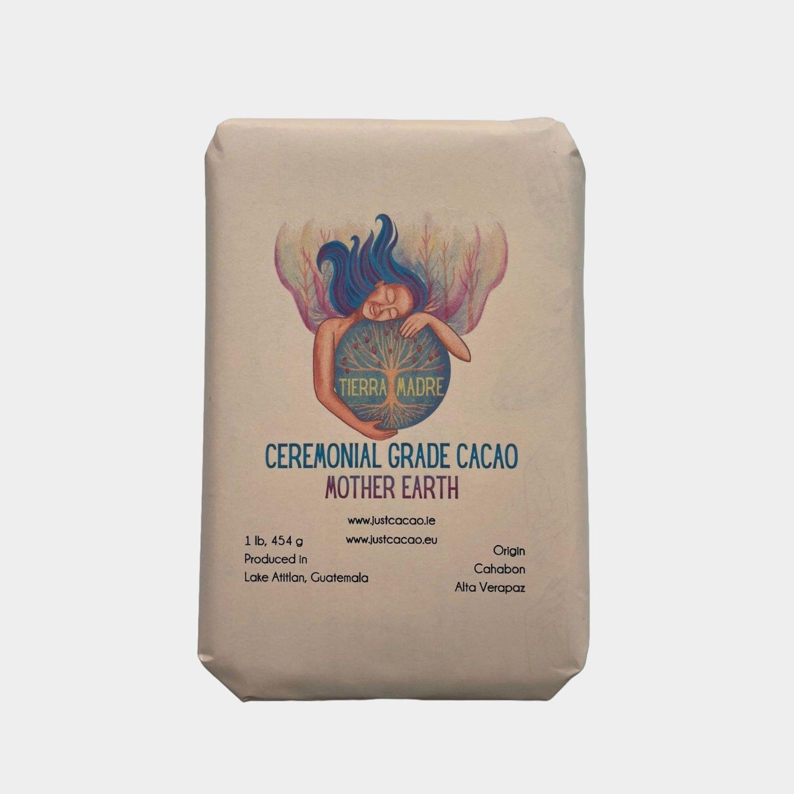 100% Ceremonial Cacao - Mother Earth - Finest Guatemalan Blend. Solid Cacao Bar (227g or 454g). Supports Womens Collective.