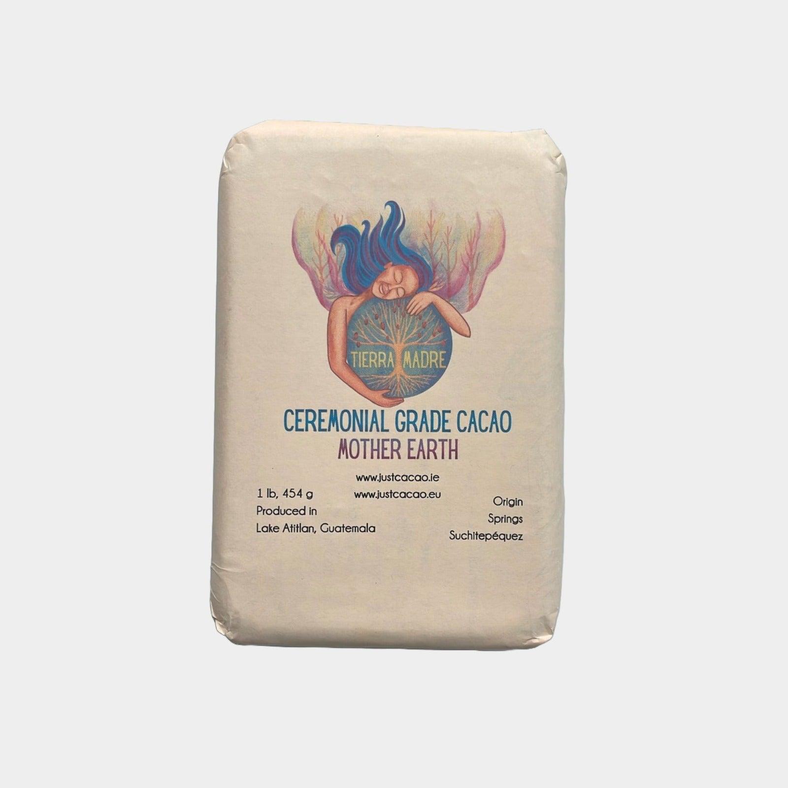 100% Ceremonial Cacao - Mother Earth - Finest Guatemalan Blend. Solid Cacao Bar (227g or 454g). Supports Womens Collective.