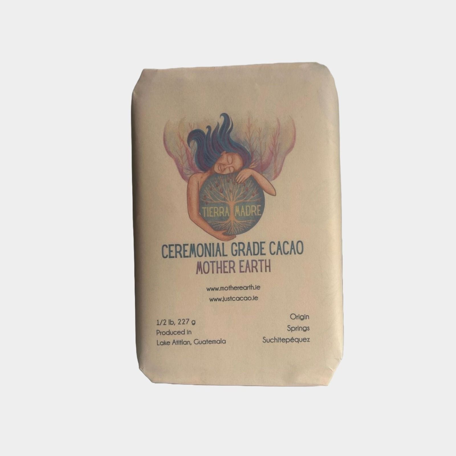 100% Ceremonial Cacao - Mother Earth - Finest Guatemalan Blend. Solid Cacao Bar (227g or 454g). Supports Womens Collective.