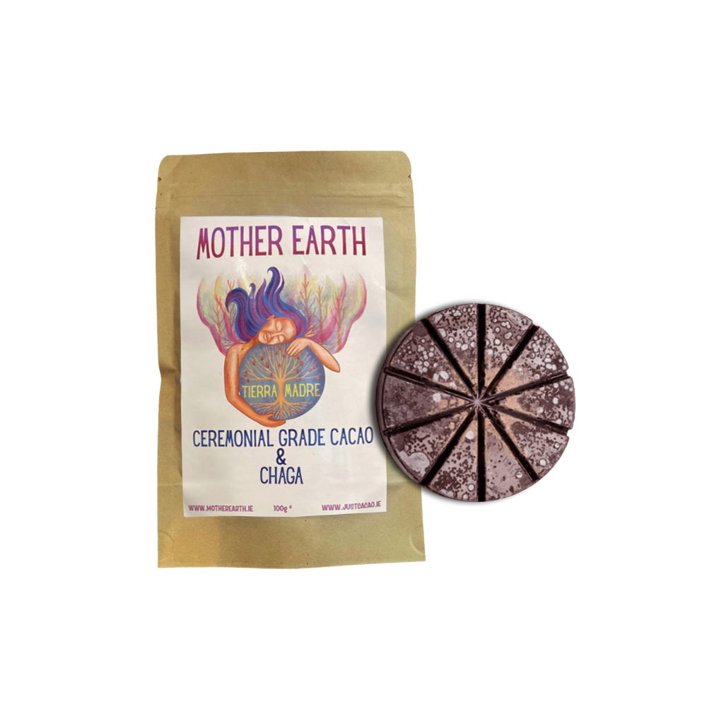 100% Pure, Premium, Organic, High Vibrational, Ceremonial Grade Cacao, Infused with CHAGA Mushroom. Women's Collective.