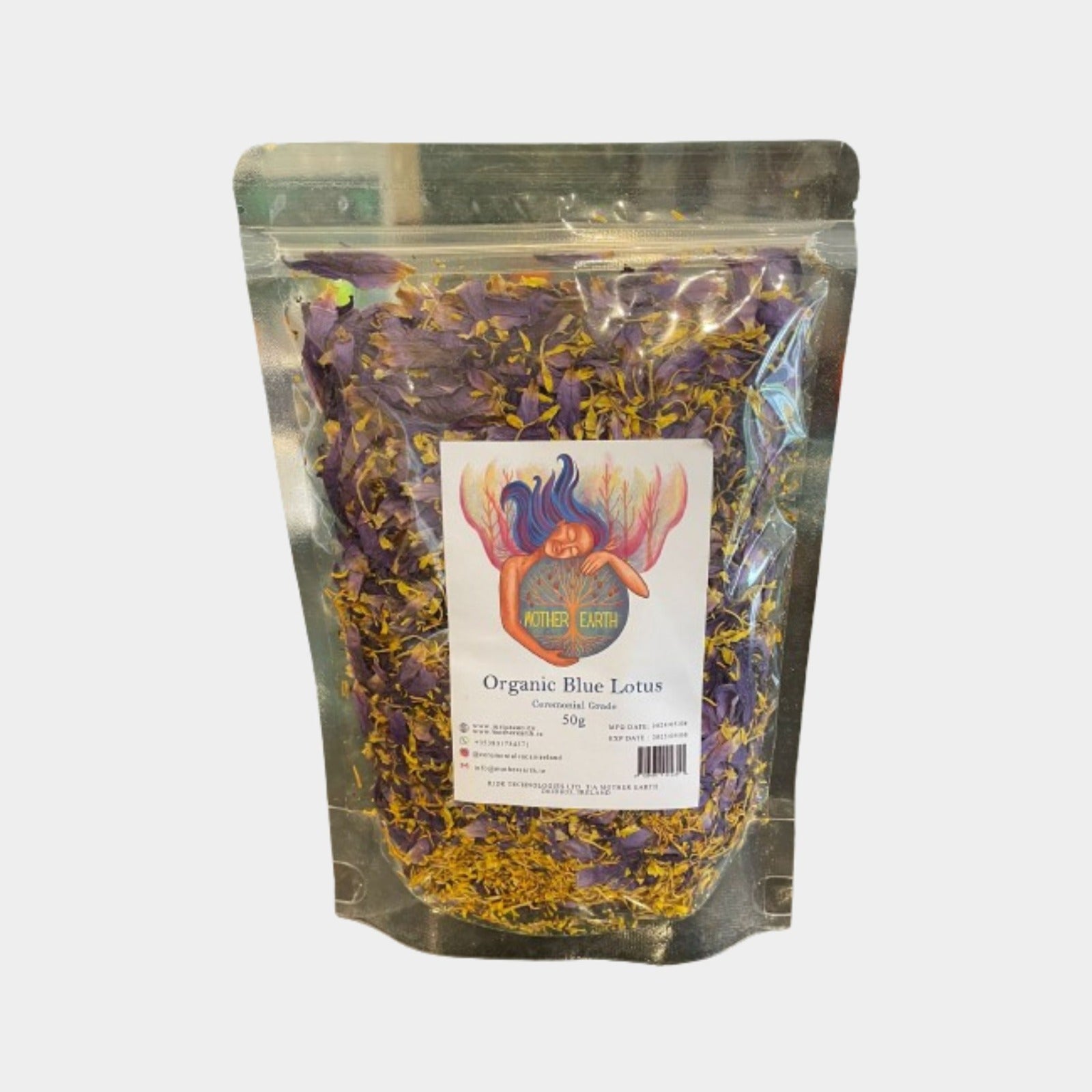 Egyptian Organic Blue Lotus Flowers & Crushed Petals (50g)