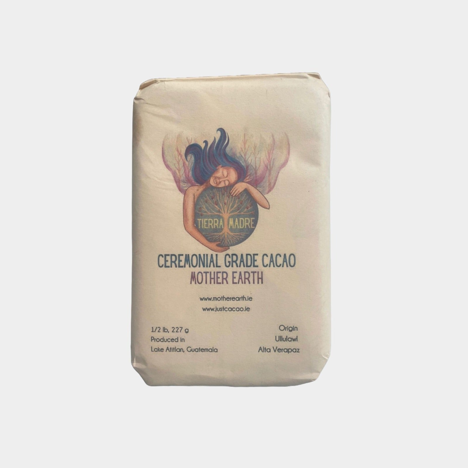 100% Ceremonial Cacao - Mother Earth - Finest Guatemalan Blend. Solid Cacao Bar (227g or 454g). Supports Womens Collective.