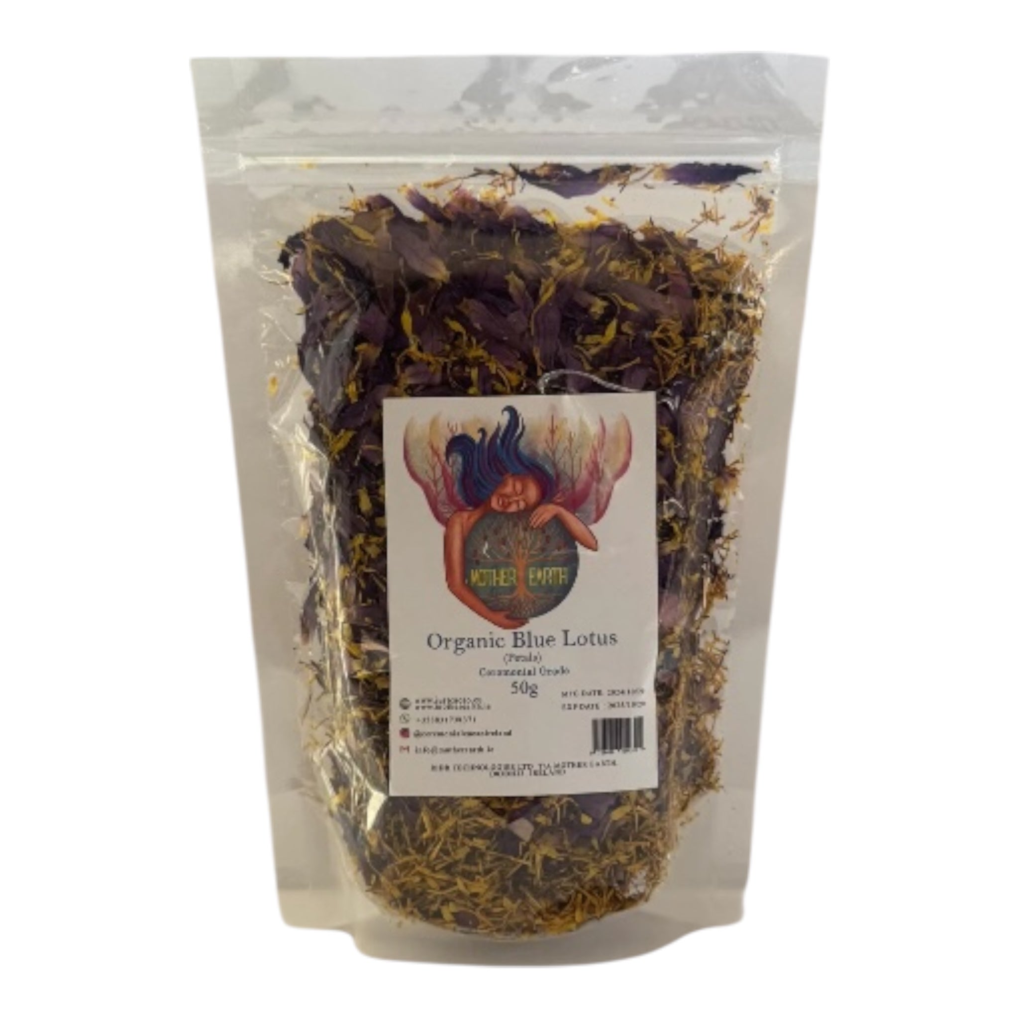 Egyptian Organic Blue Lotus Flowers & Crushed Petals (50g)