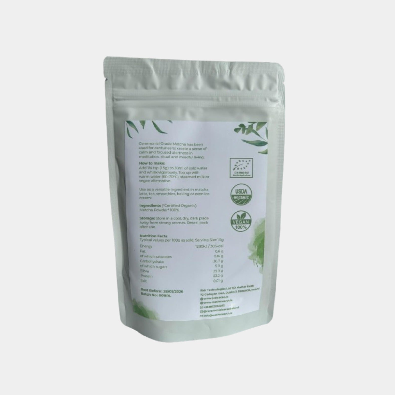 Mother Earth Ceremonial Grade Matcha (100g)