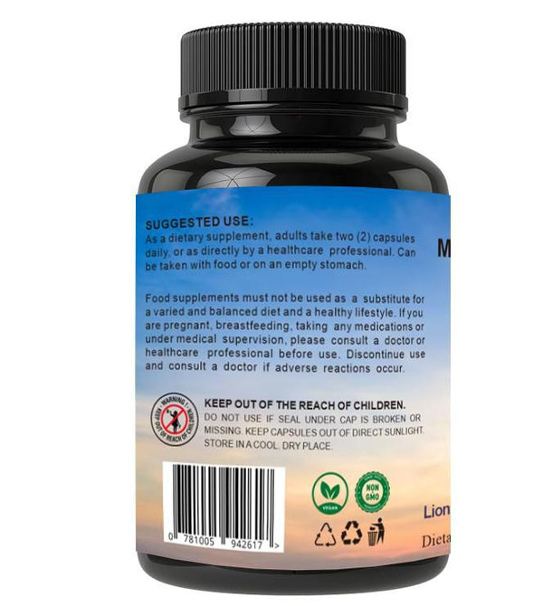 Mother Earth Advanced Mushroom Complex Capsules. 1 Month Supply.