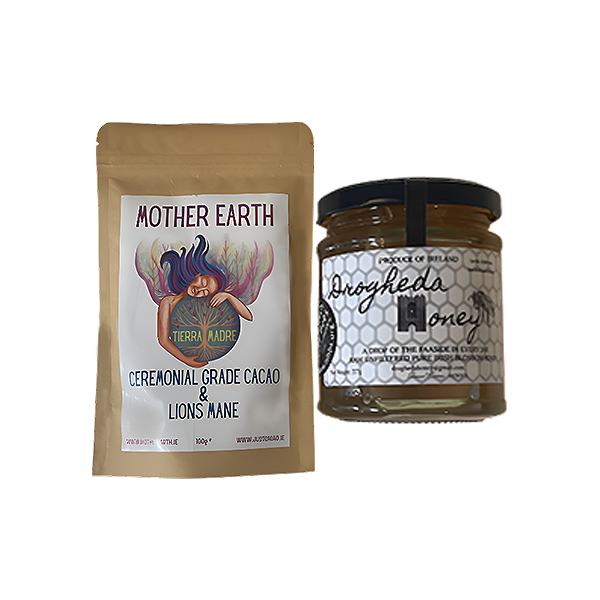 Mother Earth Ceremonial Cacao with Lions Mane + Organic Irish Honey