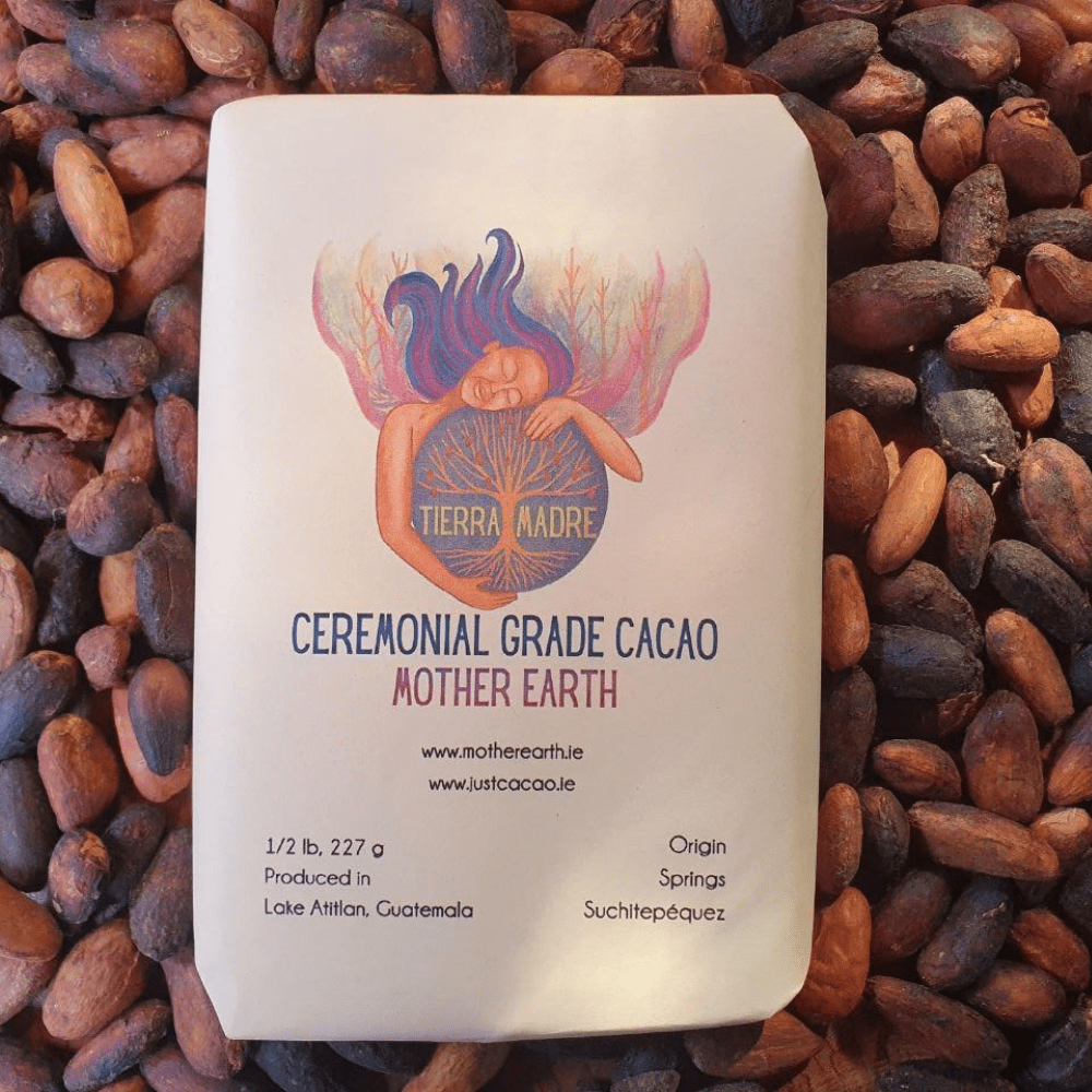 100% Ceremonial Cacao - Mother Earth - Finest Guatemalan Blend. Solid Cacao Bar (227g or 454g). Supports Womens Collective.